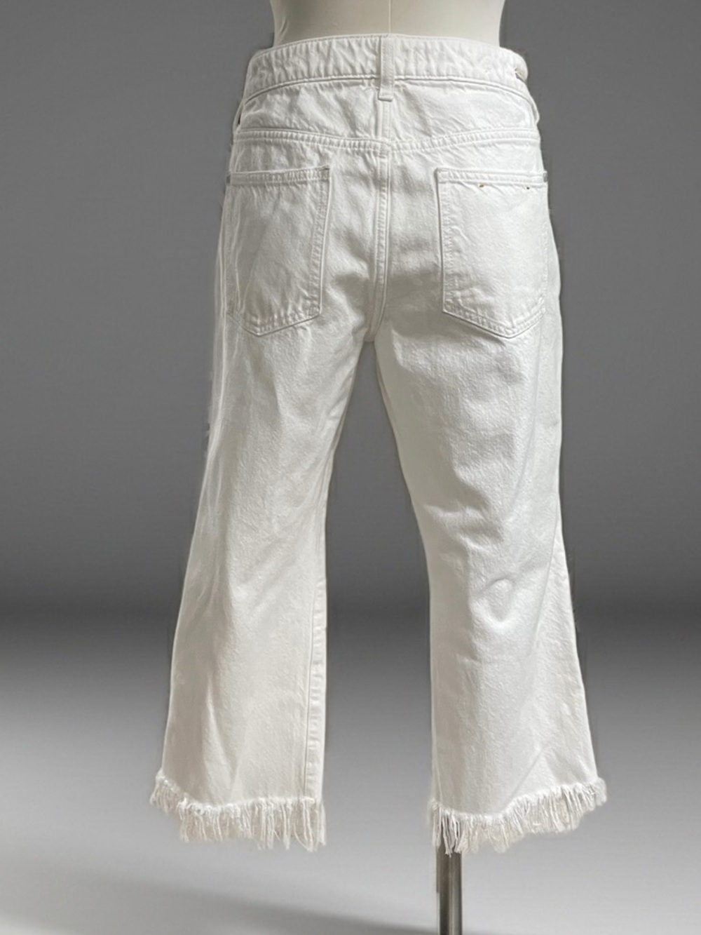 Pilcro and the Letterpress Anthropologie Hyphen White Fringe-Hem Jeans Sz 30 - Picture 6 of 14